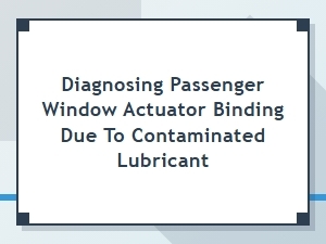 Diagnosing a Binding Window Actuator From Lubricant Contamination